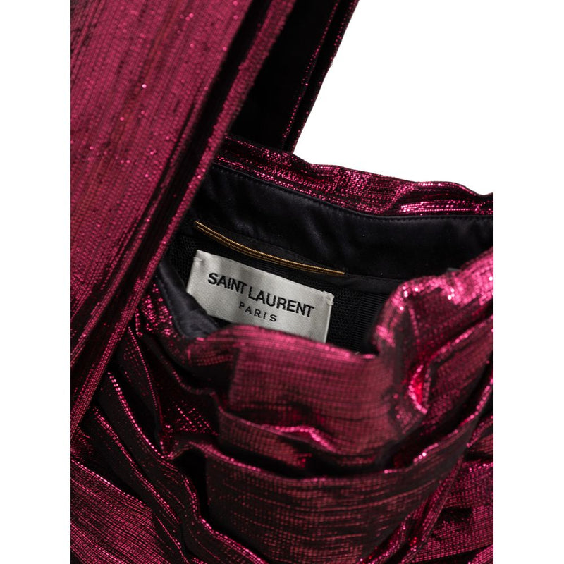 Robe courte en viscose fuchsia Saint Laurent