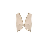 Cult Gaia Beige Cotton Waistcoat with Gold Chain Edge