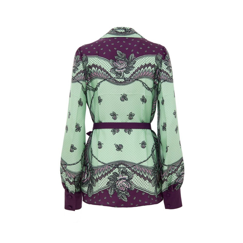 Gucci Green Silk Floral Pattern Shirt - Elegant Design