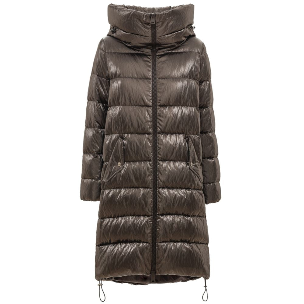 Herno Gray Viscose Parka with Hood for Women