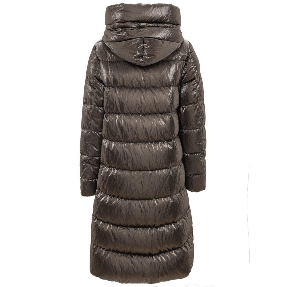 Herno Gray Viscose Parka with Hood for Women