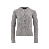 Gran Sasso Gray Wool Cardigan - Elegant Cable-Knit Design