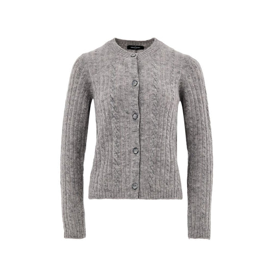 Gran Sasso Gray Wool Cardigan - Elegant Cable-Knit Design
