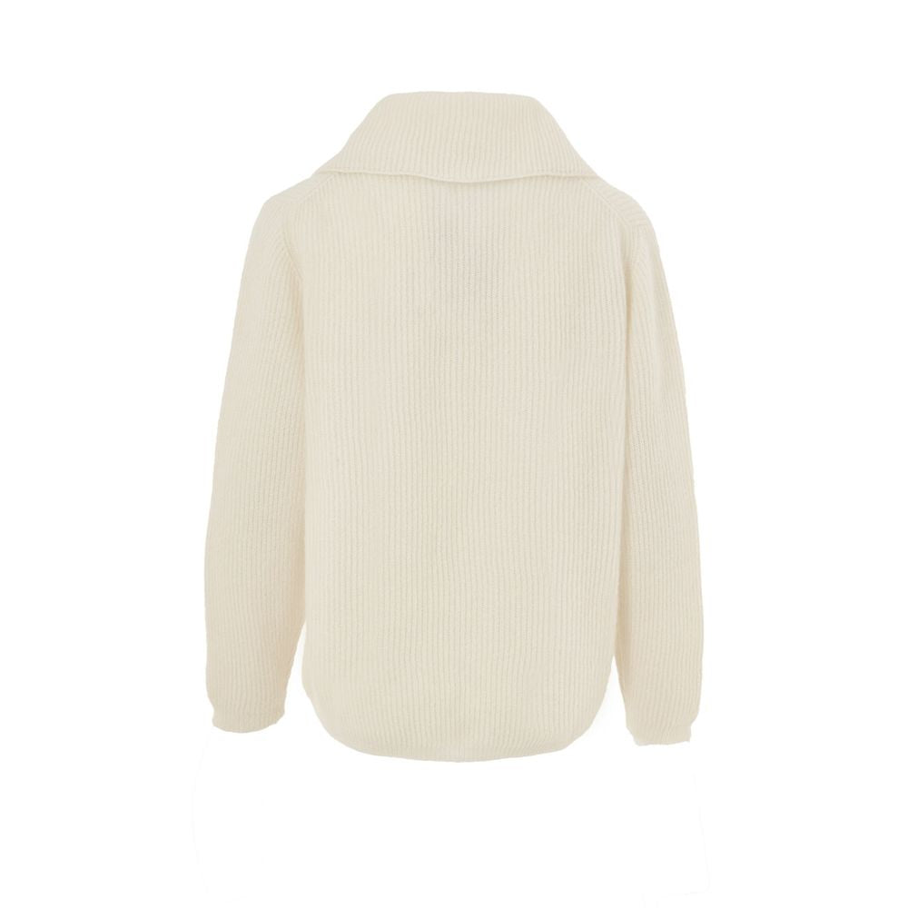 Gran Sasso White Wool Polo Shirt - Élégance et Confort