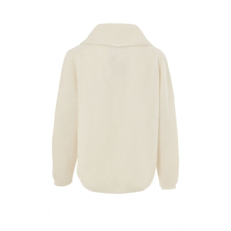 Gran Sasso White Wool Polo Shirt - Élégance et Confort