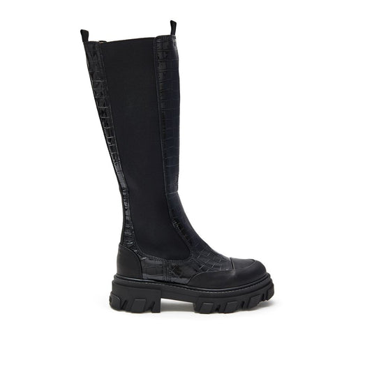 Ganni Black Leather Chelsea Boots