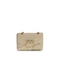 PINKO Beige Calf Leather Bos Taurus Shoulder Bag