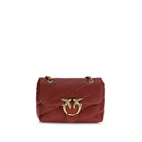 Sac bandoulière PINKO Bos Taurus en cuir de veau bordeaux