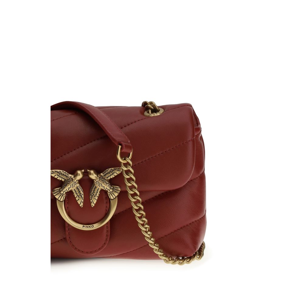 Sac bandoulière PINKO Bos Taurus en cuir de veau bordeaux
