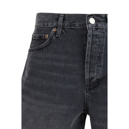Agolde Black Cotton Bermuda Shorts