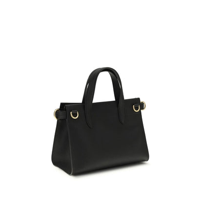 Burberry Black Calf Leather Bos Taurus Handbag