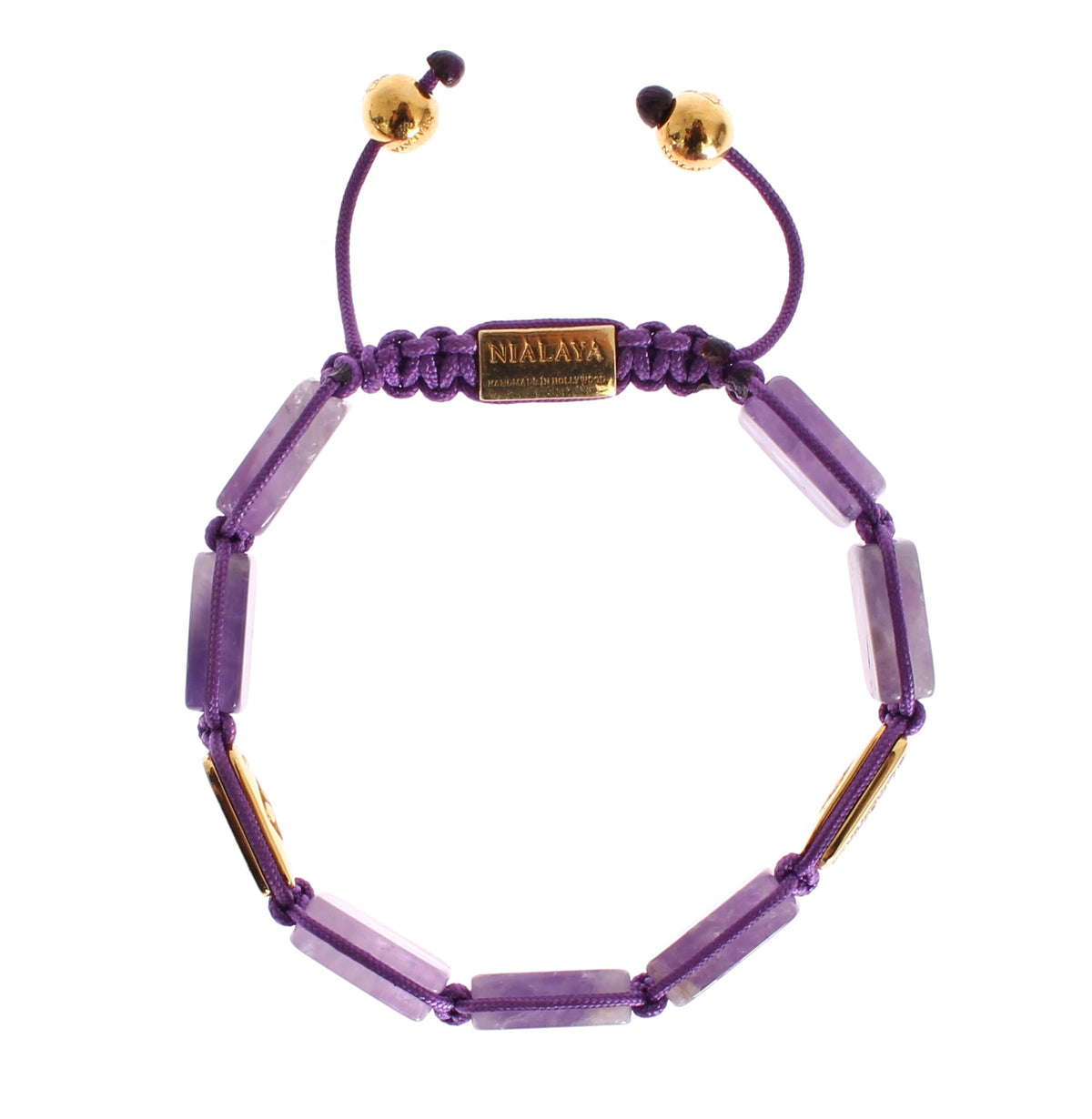 Bracelet Nialaya CZ Améthyste Or 925 18 carats