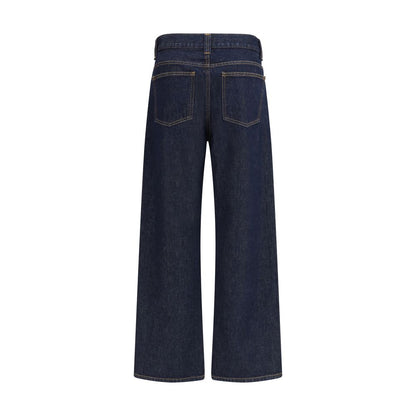 Khaite Blue Cotton Relaxed Fit Jeans