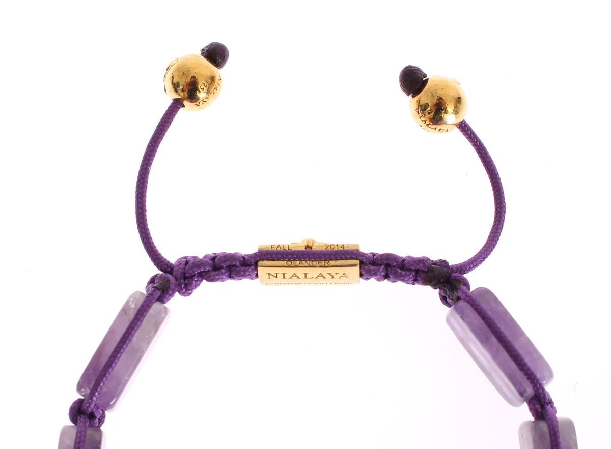 Bracelet Nialaya CZ Améthyste Or 925 18 carats