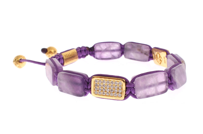 Bracelet Nialaya CZ Améthyste Or 925 18 carats