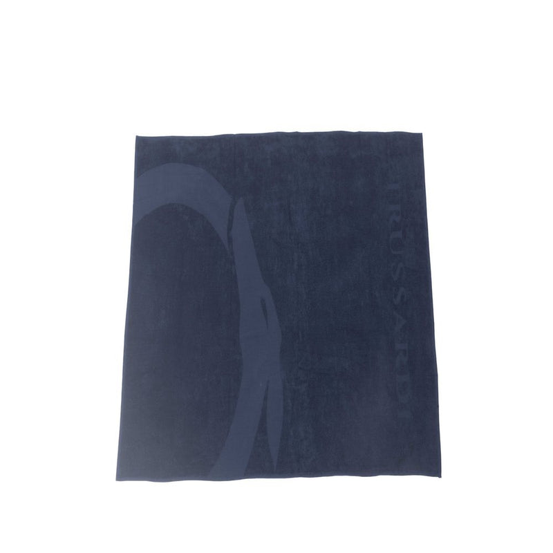 Trussardi Beachwear Blue Cotton Men's Beach Towel - Luxurious Comfort