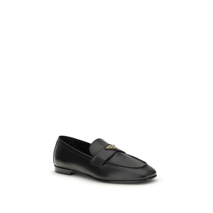 Prada Black Calf Leather Bos Taurus Slip-On Loafers