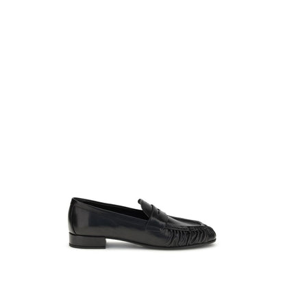 Prada Black Calf Leather Bos Taurus Slip-On Loafers