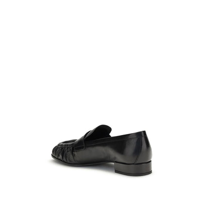 Prada Black Calf Leather Bos Taurus Slip-On Loafers