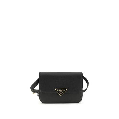 Prada Black Calf Leather Bos Taurus Shoulder Bag