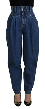 Dolce & Gabbana Blue Cotton High-Waisted Jeans - IT42