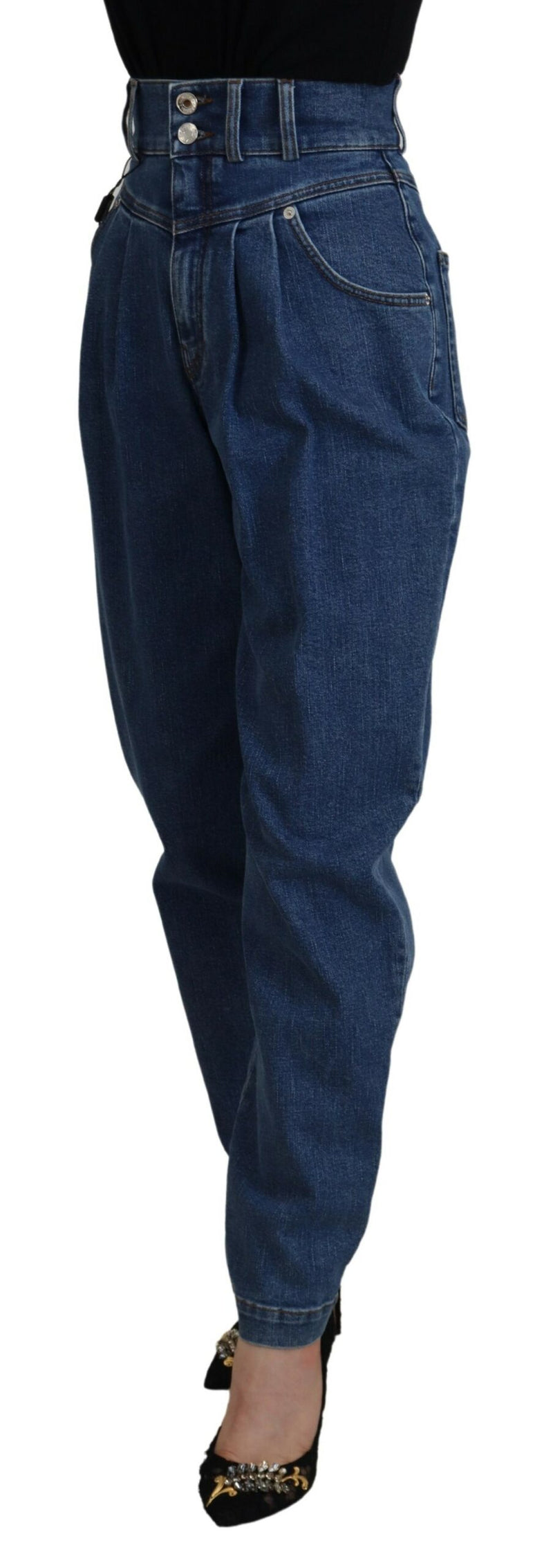 Dolce & Gabbana Blue Cotton High-Waisted Jeans for Women