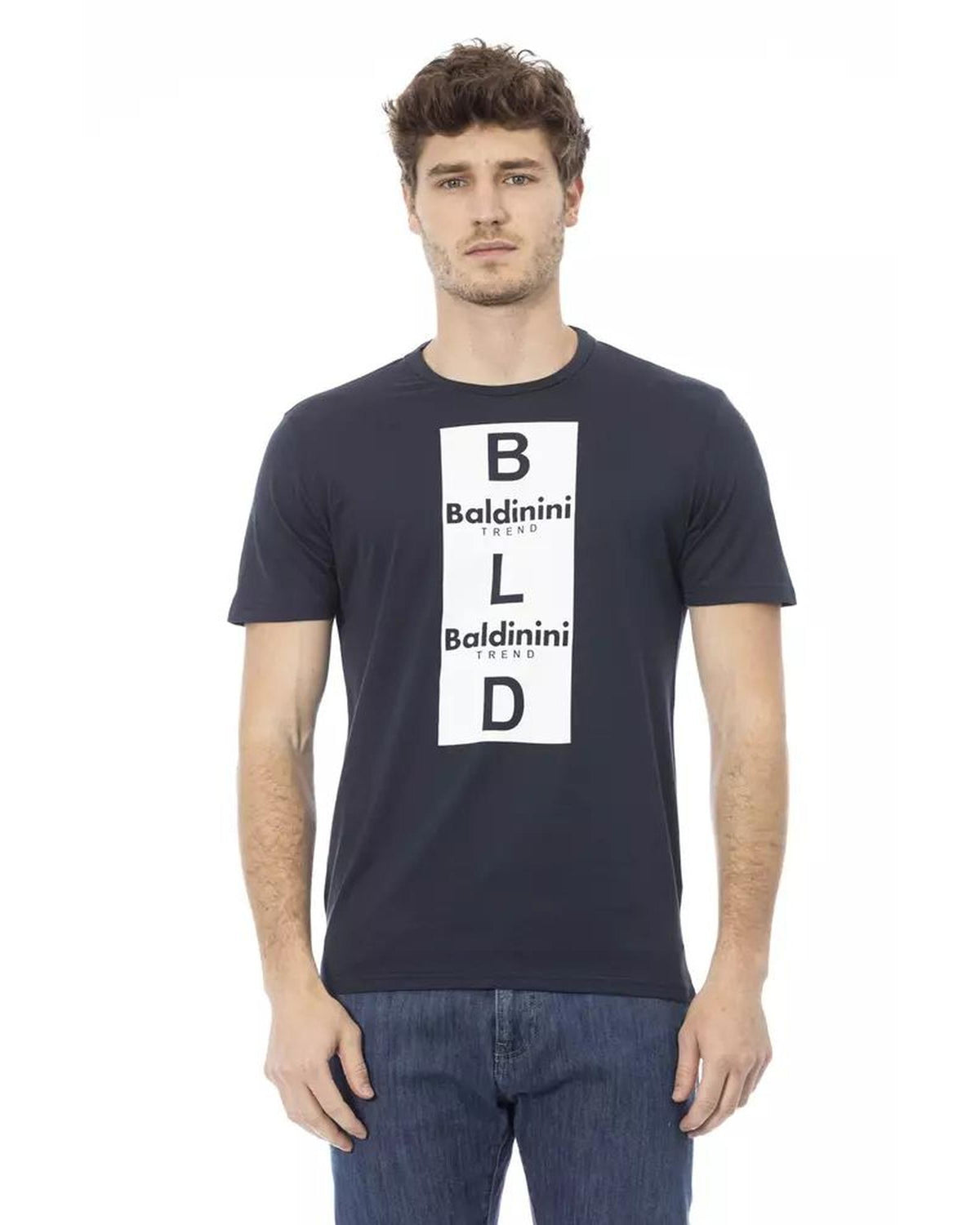 T-Shirt en Coton Bleu Baldinini Trend pour Homme