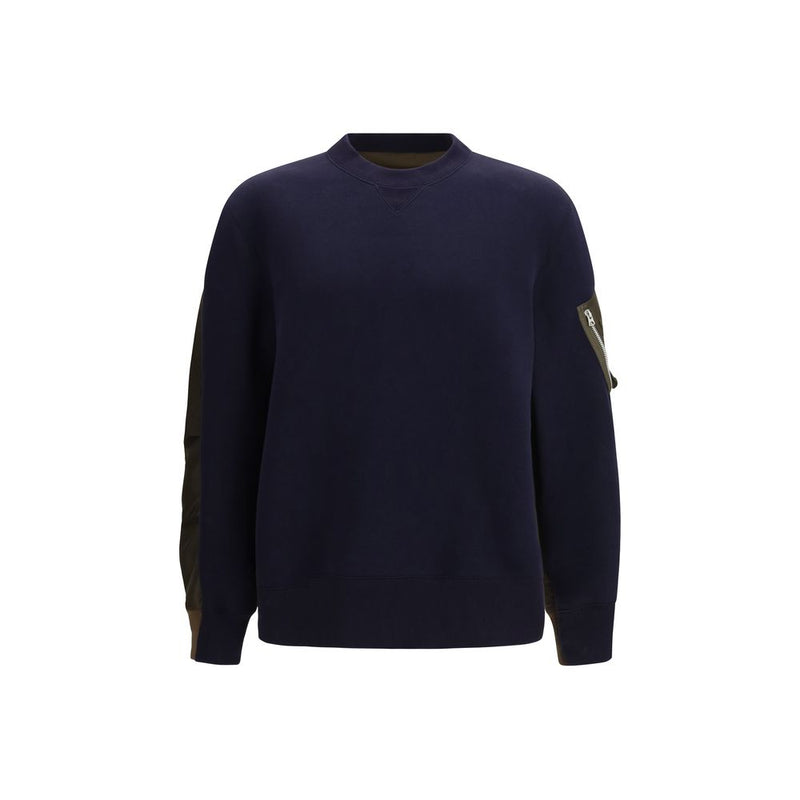 Sacai Blue Cotton Sweatshirt - Modern and Functional Design