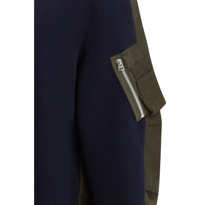 Sacai Blue Cotton Sweatshirt - Modern and Functional Design