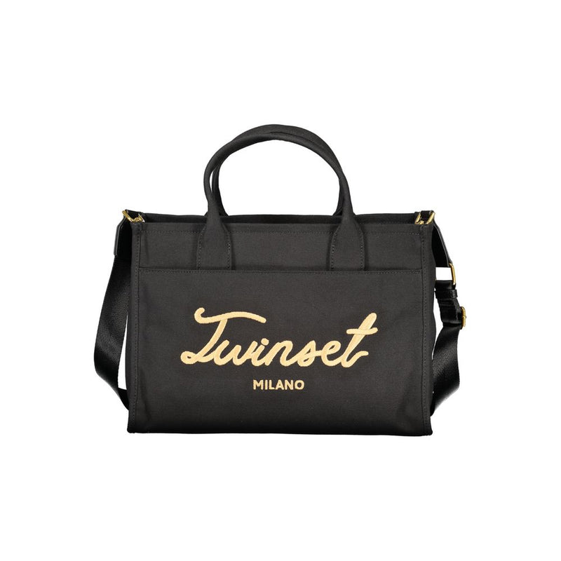 Twinset Black Cotton Handbag - A Timeless Accessory for Women
