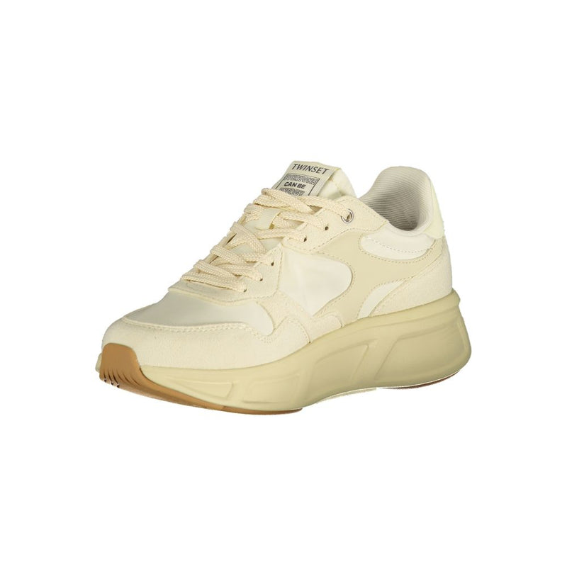 Twinset Beige Polyurethane Women's Sneaker - Stylish & Comfortable