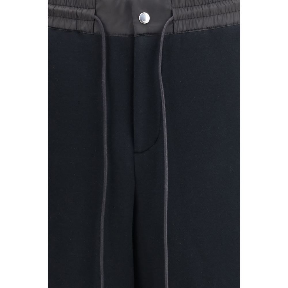 Sacai Black Cotton Athletic Pants - Modern Comfort and Style