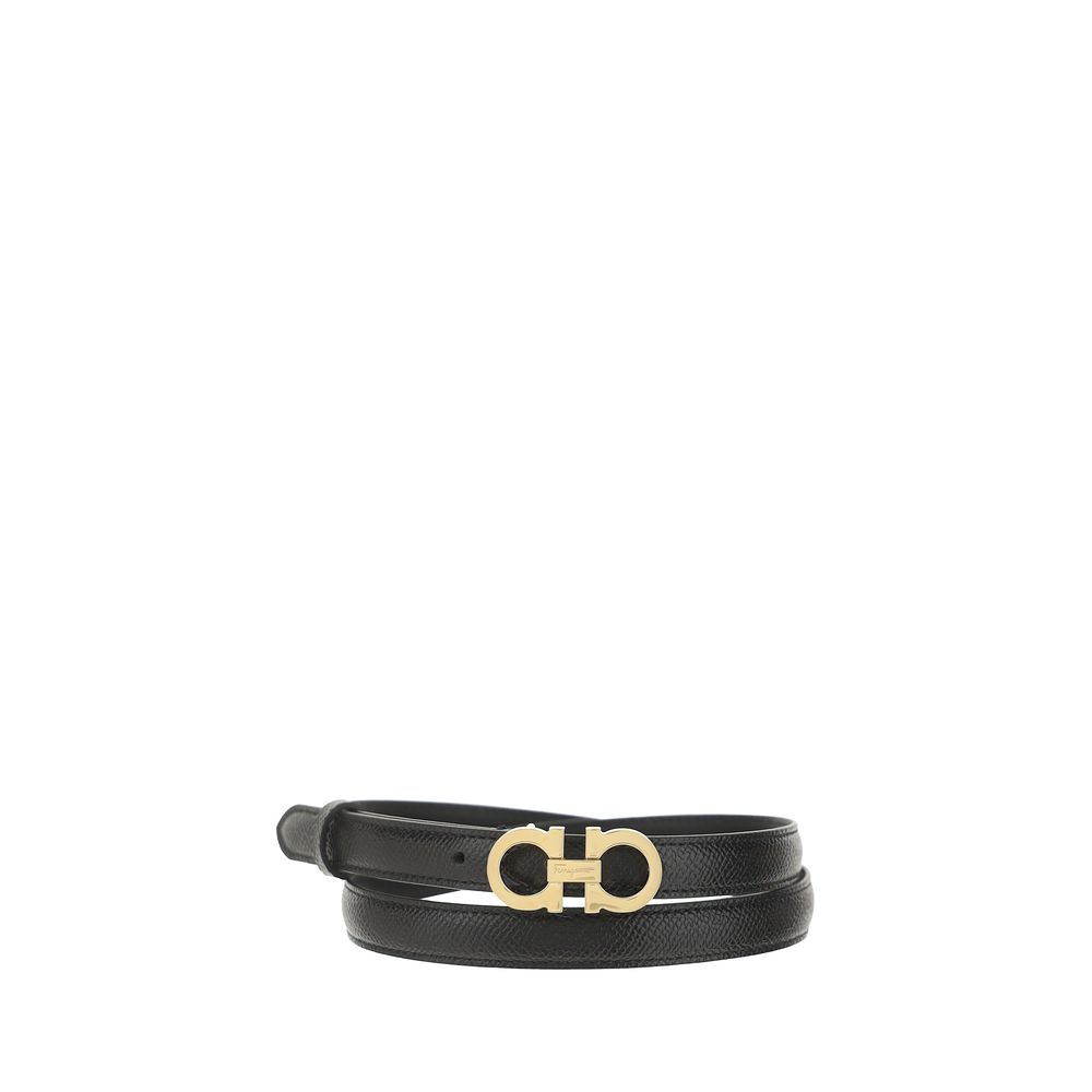 Ferragamo Brown Calf Leather Bos Taurus Thin Belt - 36 Inches
