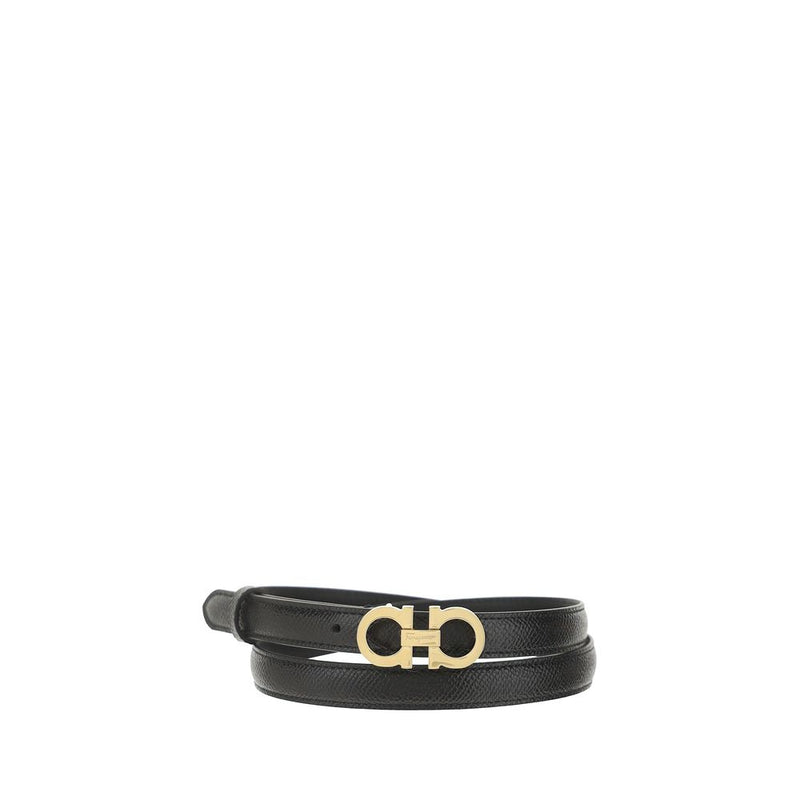 Ferragamo Brown Calf Leather Bos Taurus Thin Belt - 36 Inches