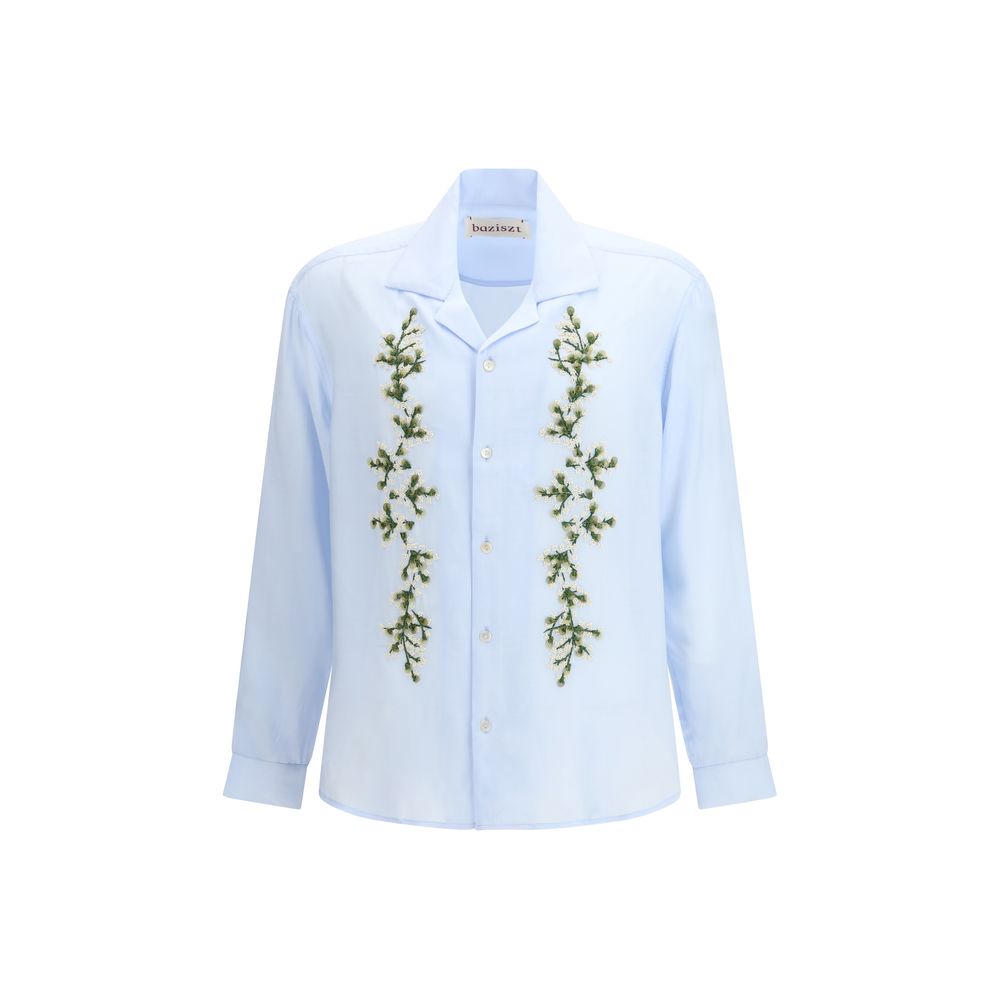 Baziszt Light Blue Cotton Dress Shirt - Tinees Shirt