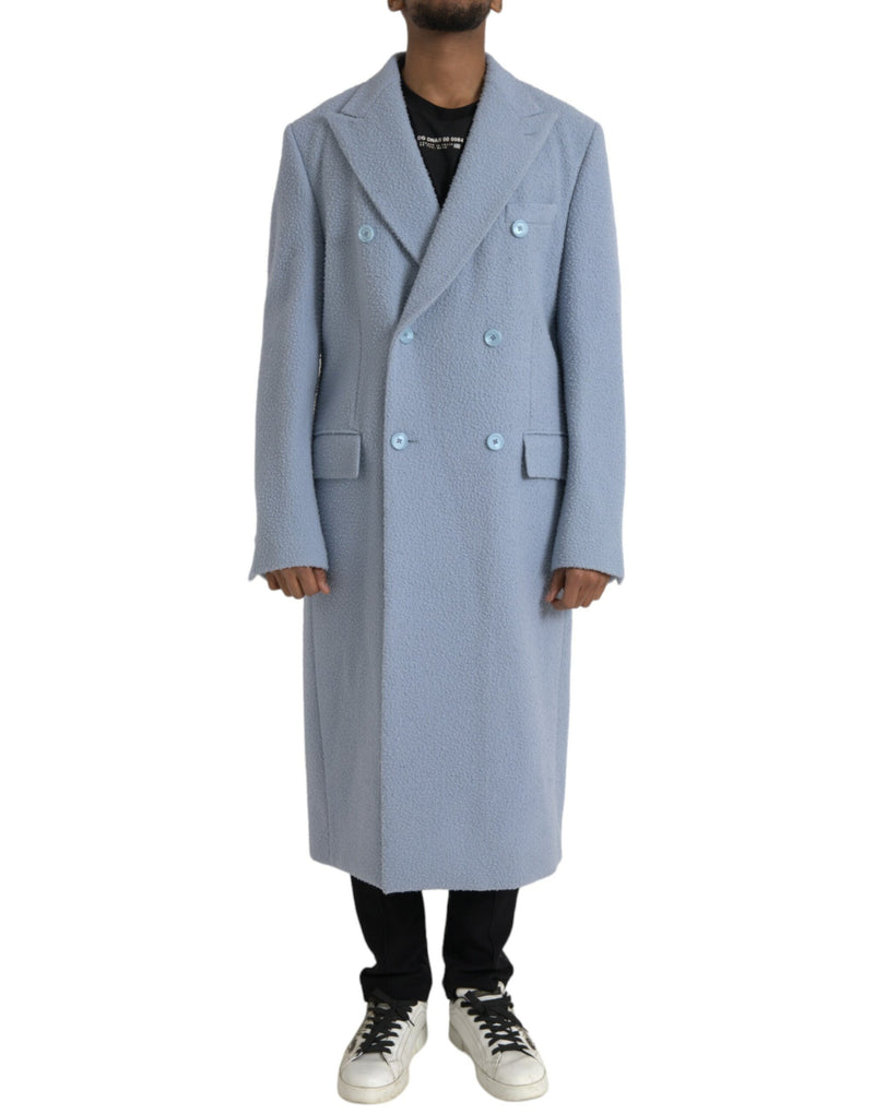 Trench-coat en cachemire bleu clair Dolce &amp; Gabbana
