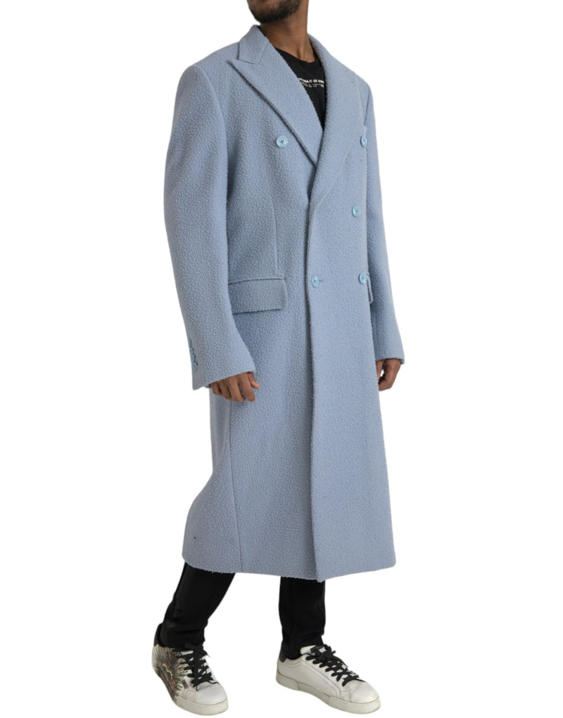 Trench-coat en cachemire bleu clair Dolce &amp; Gabbana