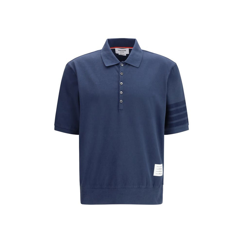 Thom Browne Blue Cotton Polo Shirt - SS26