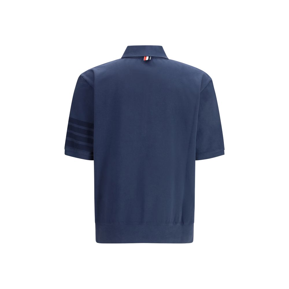 Thom Browne Blue Cotton Polo Shirt - SS26