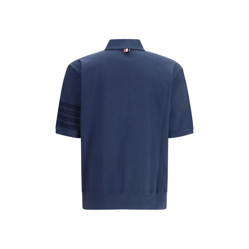 Thom Browne Blue Cotton Polo Shirt - SS26