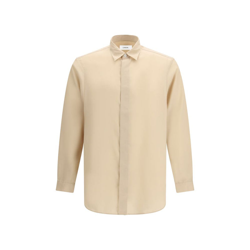 Lardini Beige Tencel Overhemd