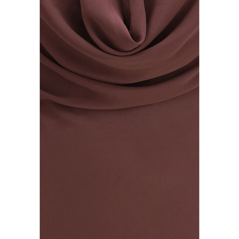 The Andamane Minerva Brown Silk Long Dress
