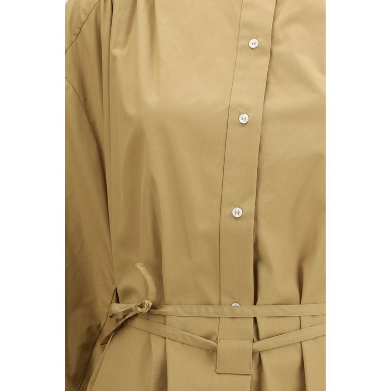 Loulou De Saison Vitti Shirt Dress - Beige Cotton for Summer
