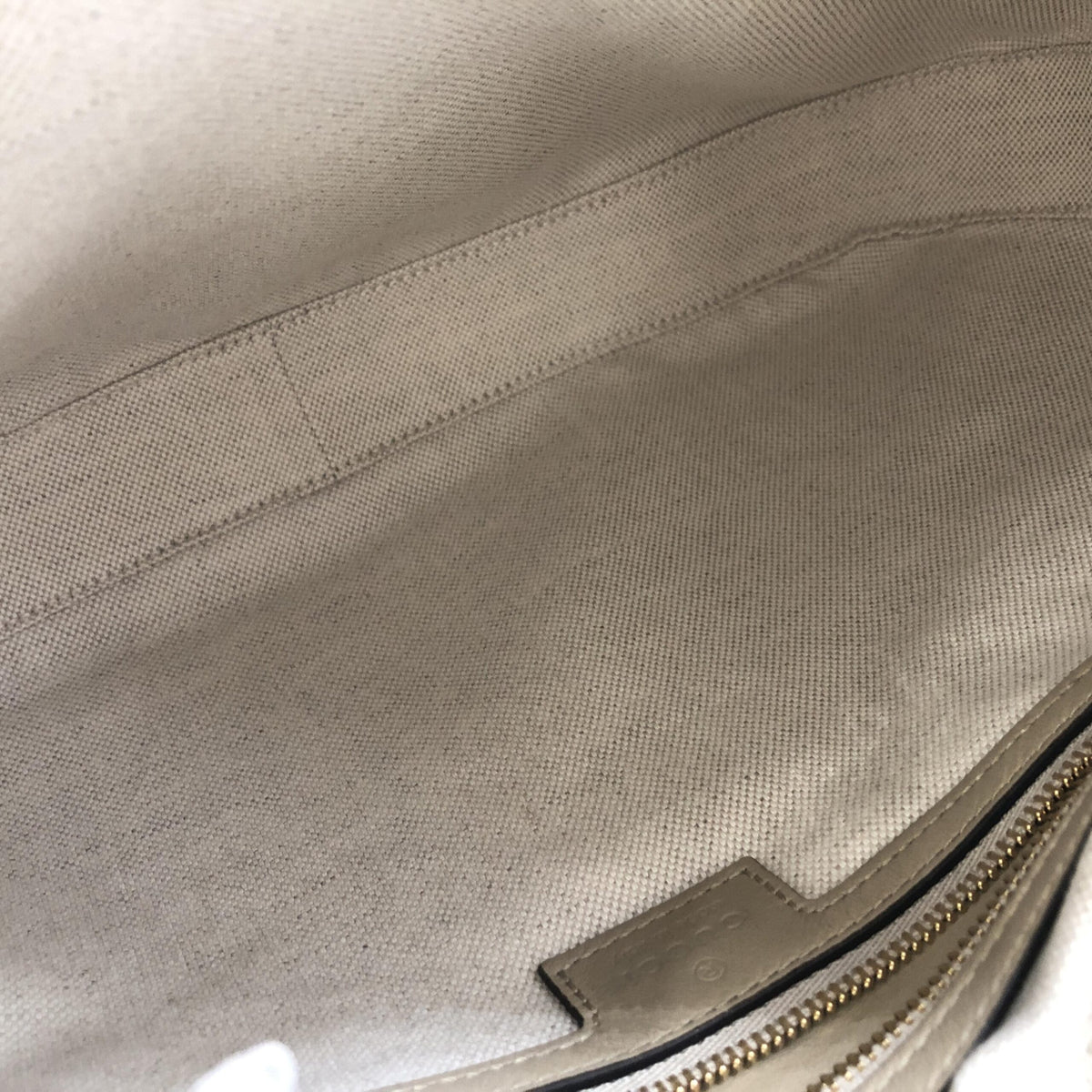 Gucci Aria Calfskin Web Large Attache Shoulder Bag - Beige