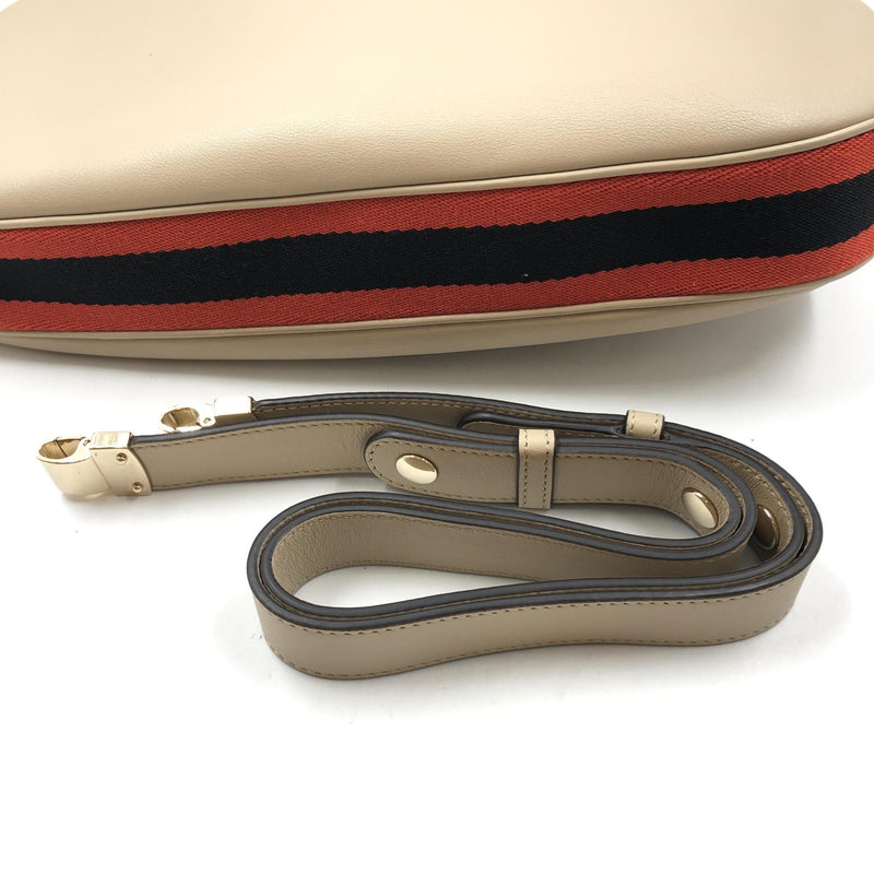 Gucci Aria Calfskin Web Large Attache Shoulder Bag - Beige