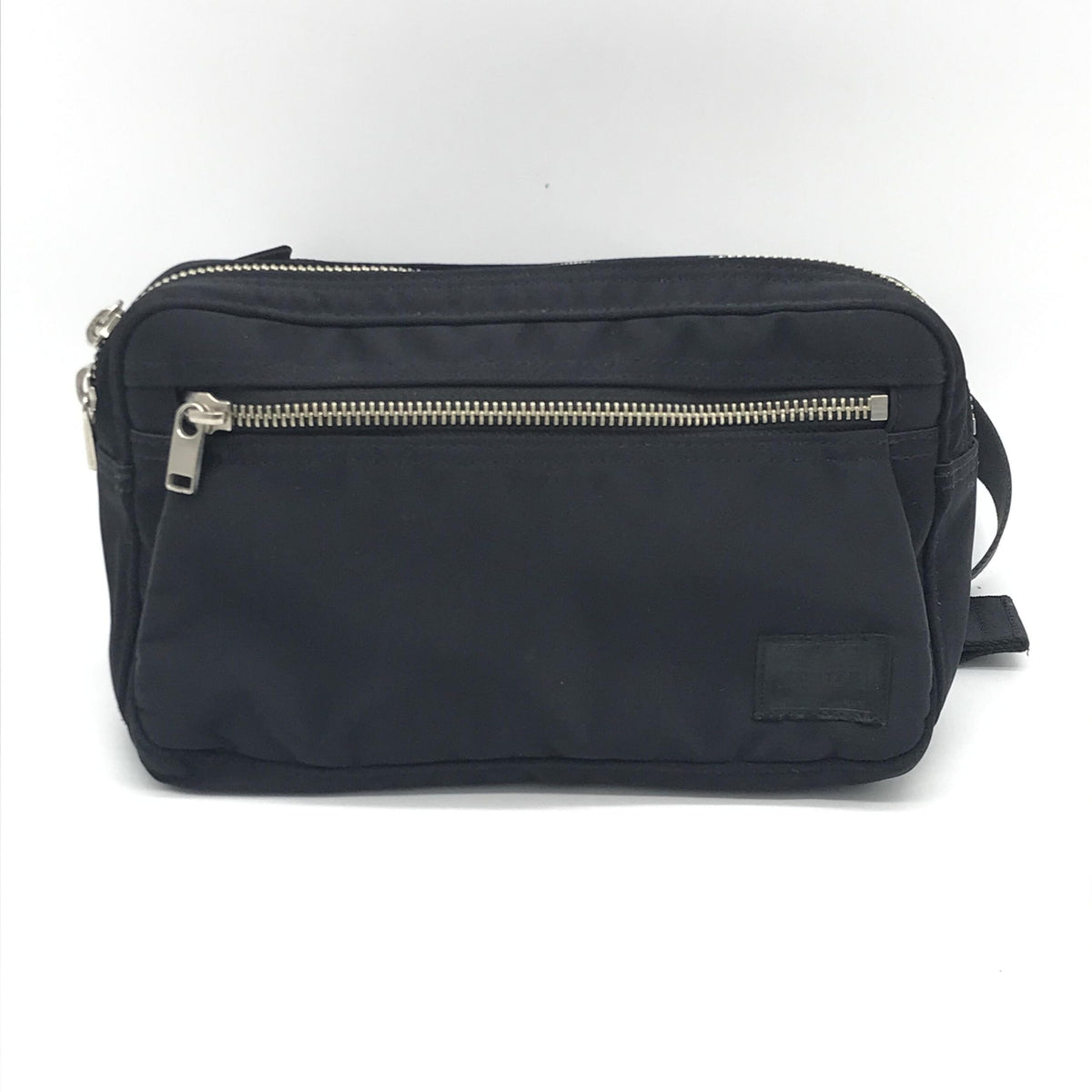 Porter Black Waist Pouch with Zippered Compartments