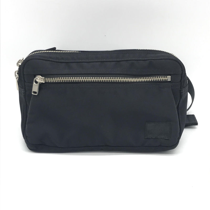 Porter Black Waist Pouch with Zippered Compartments