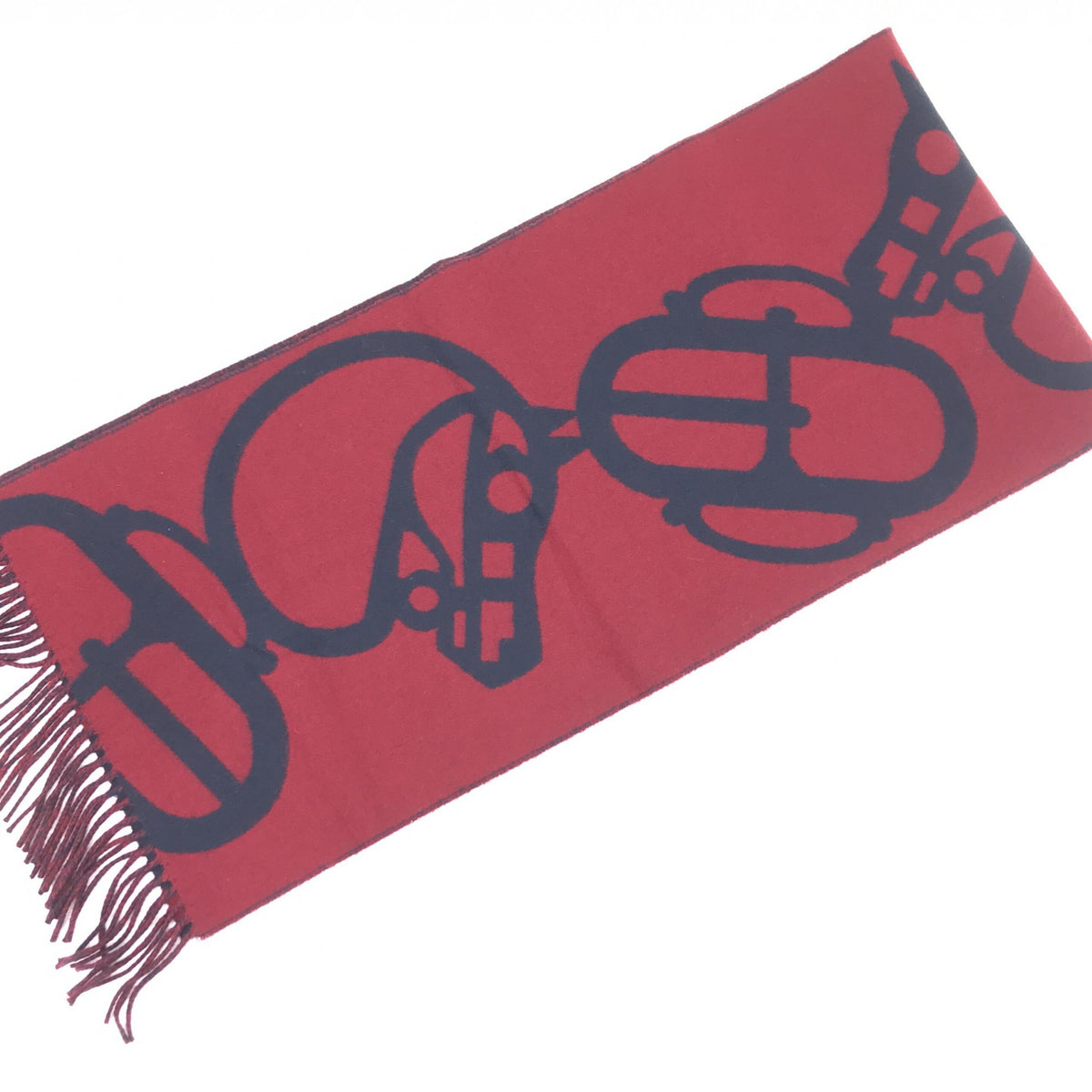 Hermès Cashmere Muffler in Burgundy - Elegant Luxury Accessory