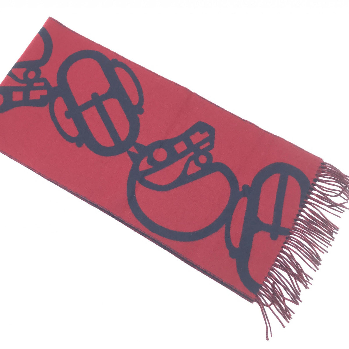 Hermès Cashmere Muffler in Burgundy - Elegant Luxury Accessory