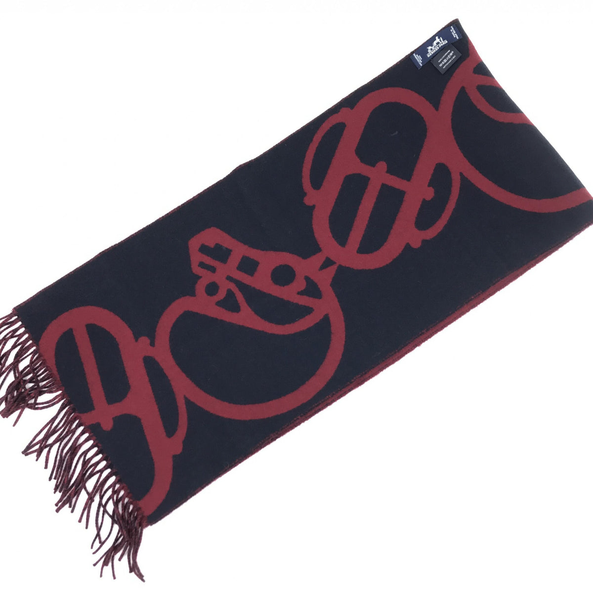 Hermès Cashmere Muffler in Burgundy - Elegant Luxury Accessory